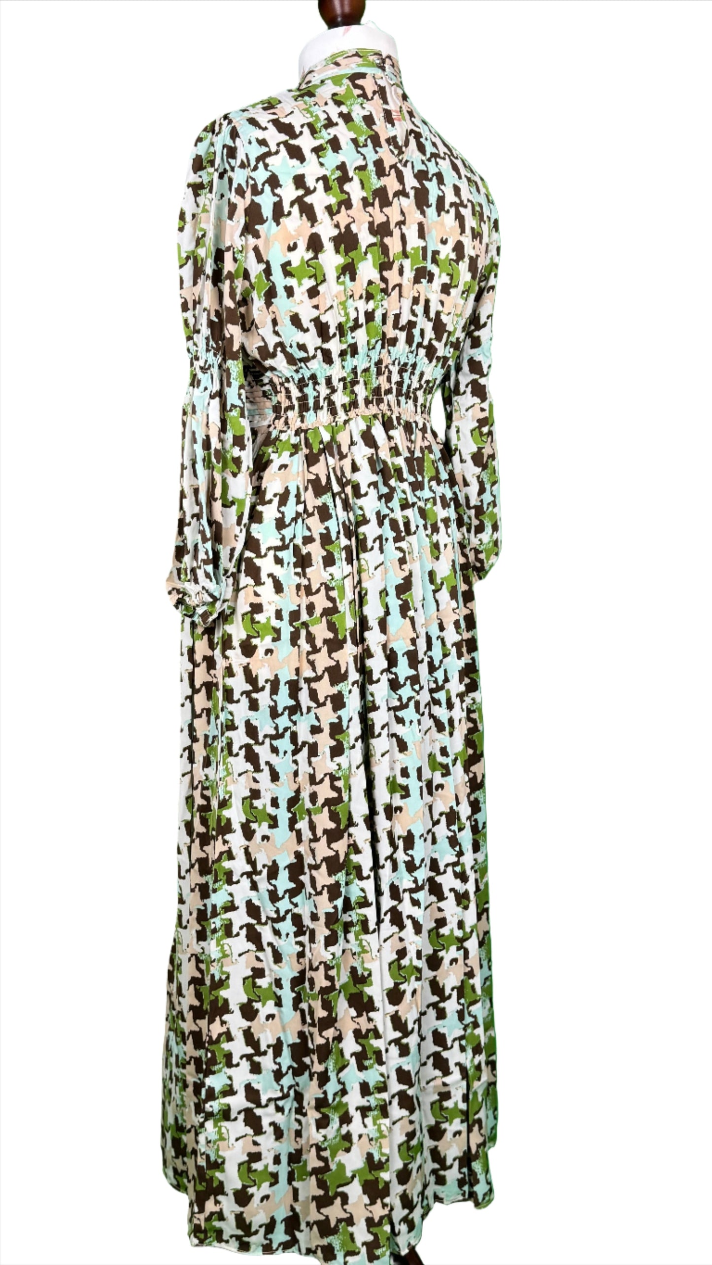 1 Piece - Georgette Elegant Floral Frock Dress 50 inch Flare and Elastic waist belt.