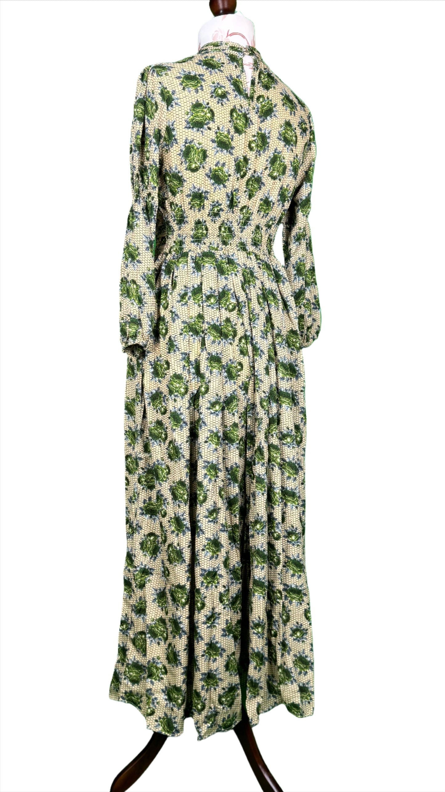 1 Piece - Georgette Elegant Floral Frock Dress 50 inch Flare and Elastic waist belt.